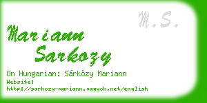 mariann sarkozy business card